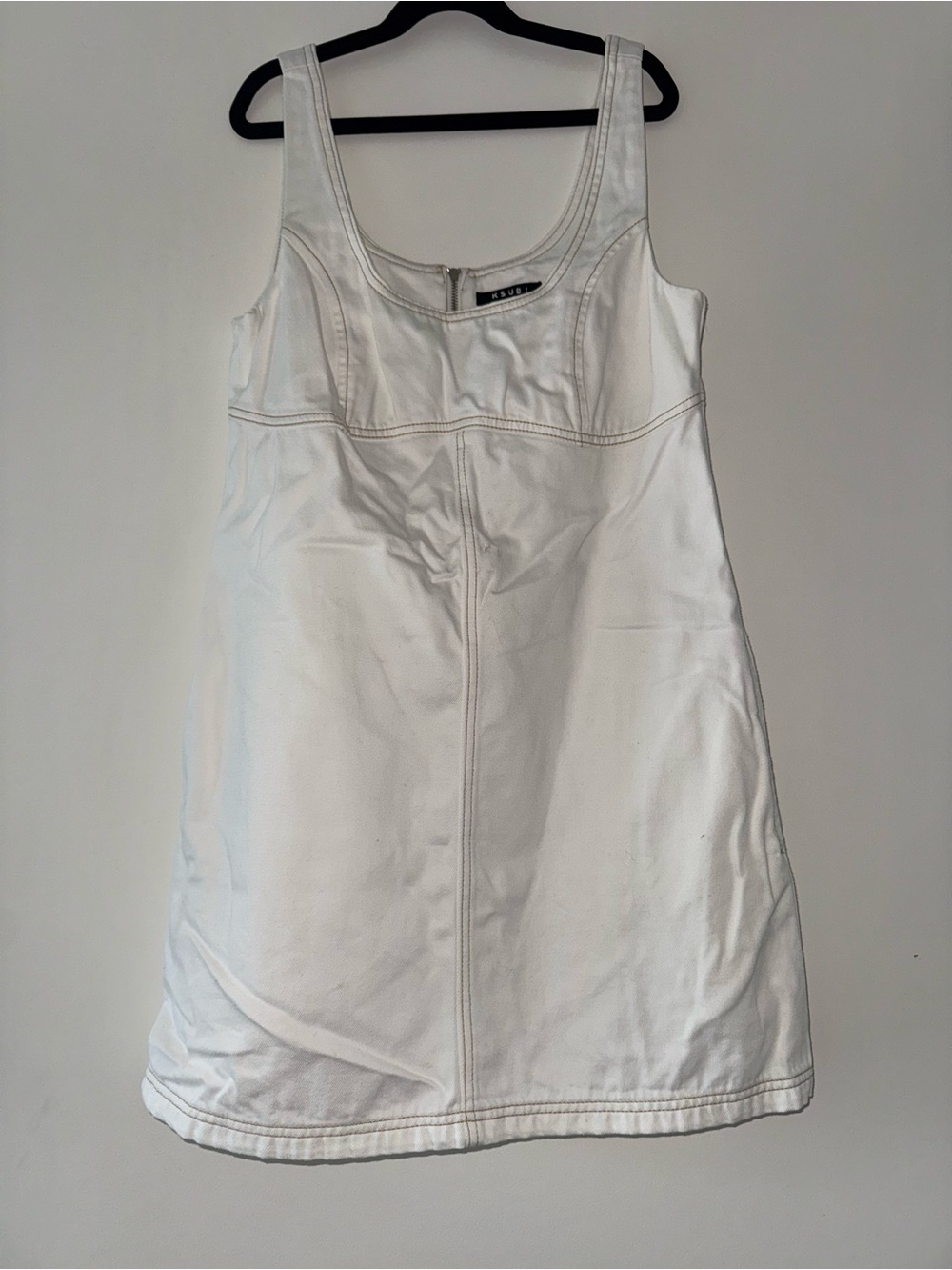 Ksubi White Tank Top with Contrast Label
